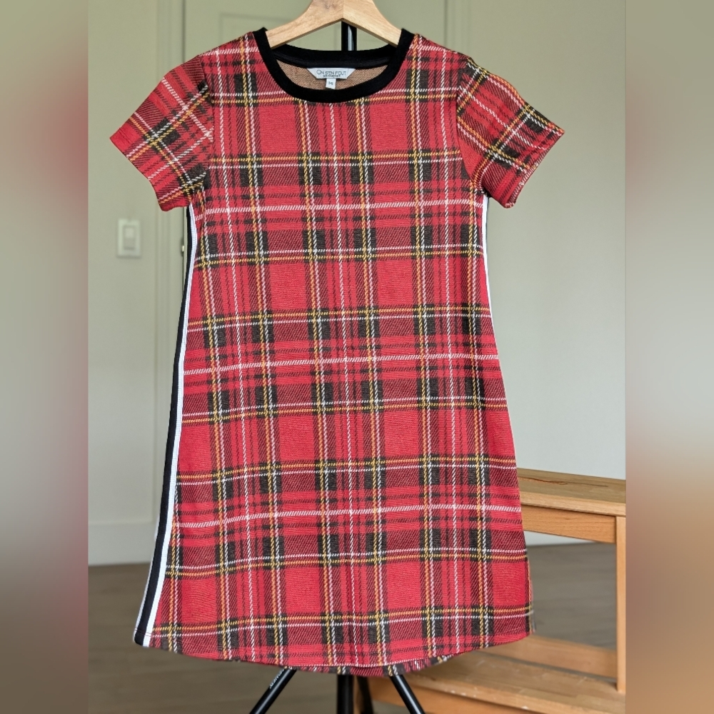 French Tartan Knit Dress – Teen Girl – Cozy Holiday Style – Sz 14